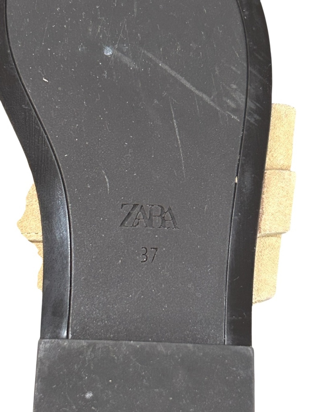 Zara Suede Leather Buckle Sandals In Camel Tan Slip On Size 37 - Picture 12 of 12